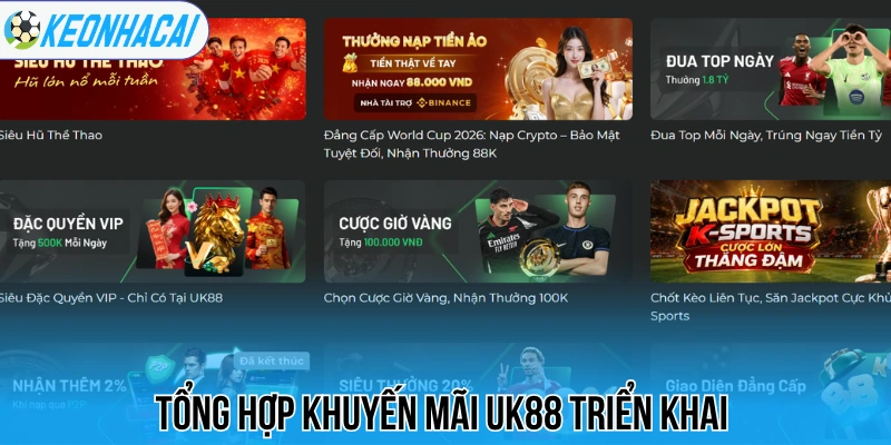 Uk88 - Nhà Cái Thể Thao Thời Thượng, Tỷ Lệ Kèo Siêu Hấp Dẫn 2 Tổng hợp khuyến mãi đỉnh cao do Uk88 triển khai