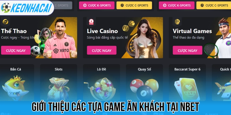 Nbet - Thiên Đường Cá Cược Bóng Đá, Ưu Đãi Không Giới Hạn 1 Giới thiệu các tựa game ăn khách tại Nbet