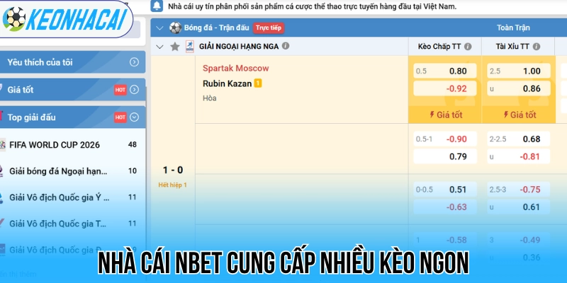 Nbet - Thiên Đường Cá Cược Bóng Đá, Ưu Đãi Không Giới Hạn 3 Nhà cái Nbet cung cấp nhiều kèo ngon