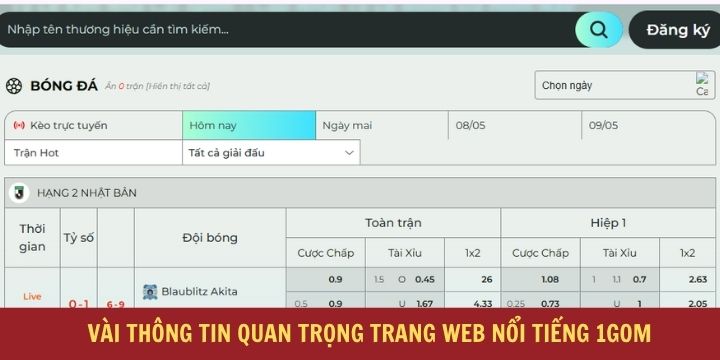 1gom - Trang web soi kèo, tỷ lệ nhà cái miễn phí siêu chuẩn 1 Trang kèo cược bóng đá uy tín 1gom hiện nay