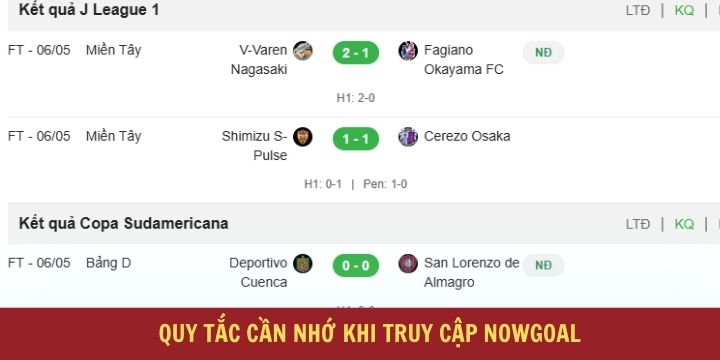 Nowgoal - Website cập nhật tin tức kèo bóng đá cực chuẩn 4 Quy định cần nhớ khi truy cập vào Nowgoal