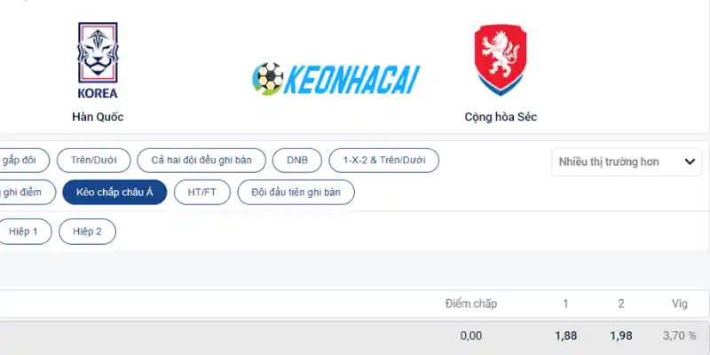 Soi Kèo Nhà Cái Hàn Quốc Vs Séc - Bảng A Bảng A World Cup 09h00 12/06/2026 4 Soi kèo chấp Châu Á trận Hàn Quốc vs Séc 12/06