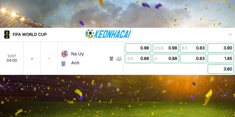 Soi Kèo Nhà Cái Na Uy Vs Anh - Vòng Tứ Kết World Cup 04h00 12/07/2026 5 Bảng kèo trận đấu Na Uy vs Anh